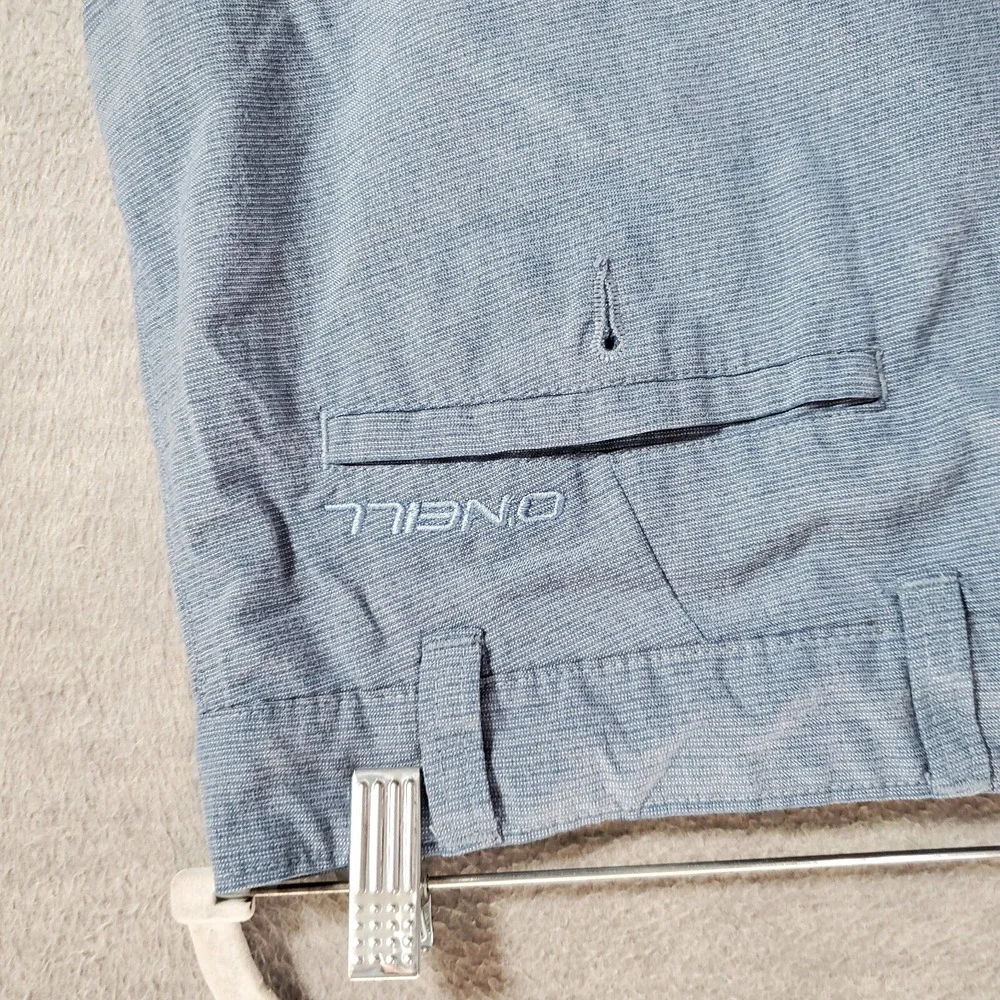 O'Neill Men Shorts 32 Blue Chino Pockets High Rise‎ Polyester Logo 9 in Inseam
